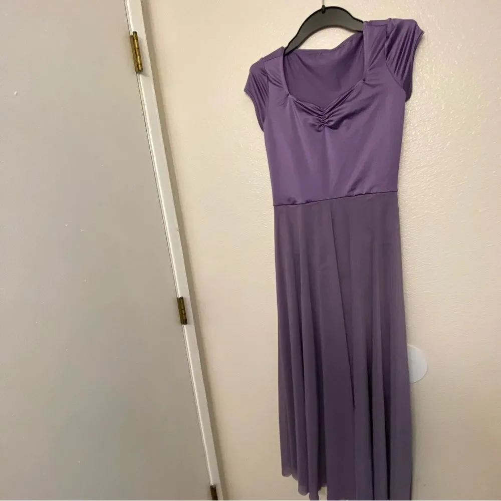 WEISSMAN Dance Costume purple mesh maxi lyrical Wilder Mind 14516 MA adult